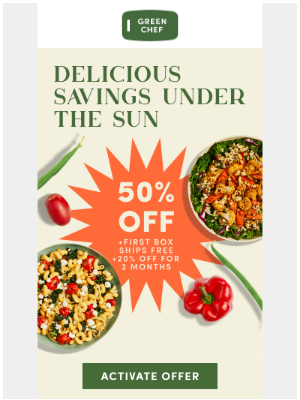 Green Chef - Refresh your dinner menu w/ 50% off