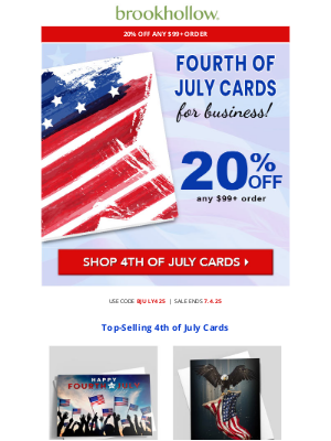 Brookhollow Cards - Shop 4th of July Cards Today 🇺🇸 SAVE 20% on Any $99 Order!