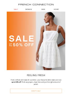 French Connection (United Kingdom) - Up to 50% off summer whites 🤍