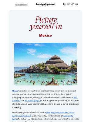 Lonely Planet - Warm up on a Mexican beach ☀️