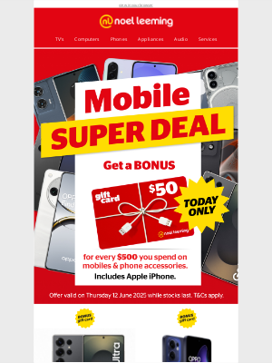 myNoelLeeming (New Zealand) - Mobile Super Deal – One Day Only! 🔥📱