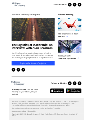 McKinsey & Company - The logistics of leadership: An interview with Alan Beacham