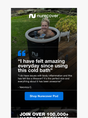 Nurecover - “I have felt amazing everyday since using this cold bath” ⭐