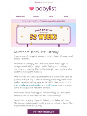 Babylist - Your 52-Week-Old Baby