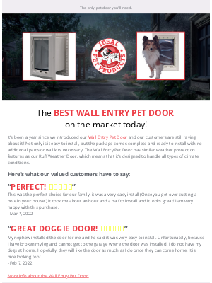 Ideal Pet Products - Our Wall Entry Pet Door Stands the Test of Time (and Weather) 🐶 🌧 🐈