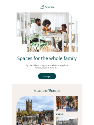 Sonder - Pack your bags (and your family)