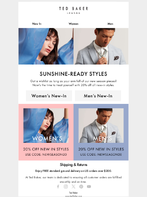 Ted Baker (United Kingdom) - Fresh, New, and 20% OFF