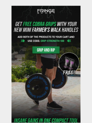 FringeSport - FREE Cobra Grips When You Order Mini Farmer's Walk Handles!