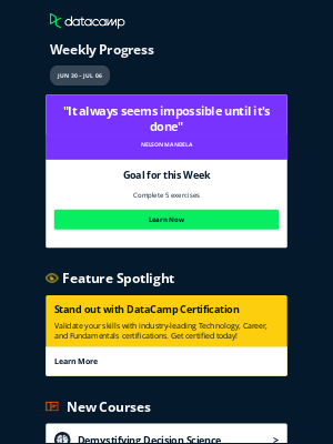 DataCamp - New Courses + Explore Certification!
