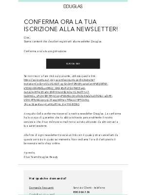 Profumerie Douglas (Italy) - Conferma ora la tua iscrizione alla newsletter!