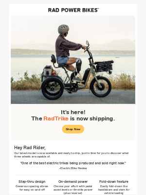 Rad Power Bikes - It's here: the RadTrike is now in stock!