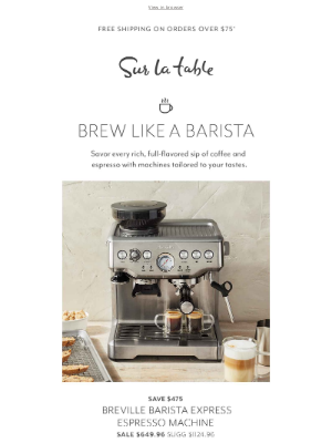 Sur La Table - Hire your own personal barista with Breville.