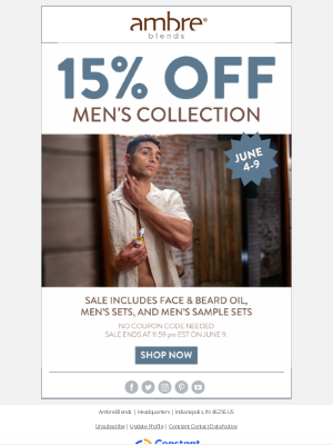 Ambre Blends - Last Day for 15% Off Ambre Blends Men's Collection