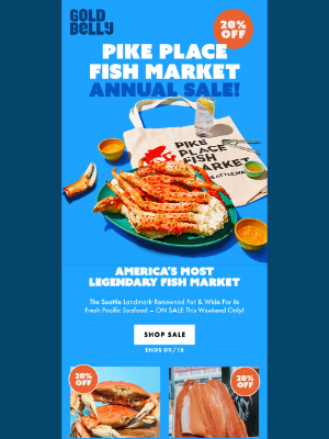 Goldbelly - 20% OFF Pike Place Fish Market! 🐟🦀