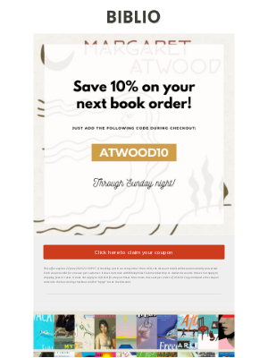 Biblio - Save up to $20? That’s a plot twist we love