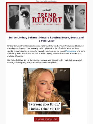 RealSelf - Lindsay Lohan’s Skincare Routine Includes Botox—and Beets