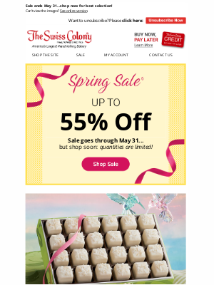 The Swiss Colony - There’s Still Time to Save in Our Spring Sale