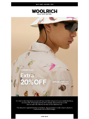 Woolrich -  Up to 50% off + extra 20%: shop now!