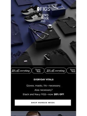 FIGS - 20% OFF your vitals—aka your favorite FIGS.