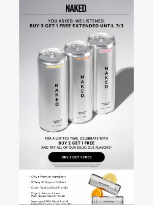 Naked Nutrition - 🚨 Sparkling Energy Promo Extended! 😯