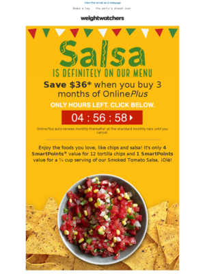 Cinco de Mayo email templates - example by Weight Watchers