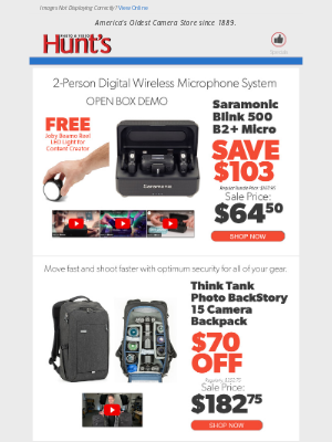Barry From Hunt's - Limited Offer: Saramonic Blink 500 B2+ Micro + FREE Joby Beamo Light for Only $64!
