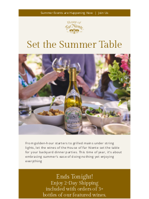 Far Niente Winery - Your Elevated Golden-Hour Dinner Party