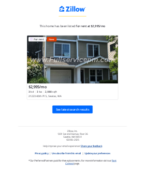 Zillow - New Rental Listing: 21223 40th Pl S, Seatac, WA 98198 matches your 'Seatac WA' Saved Search.