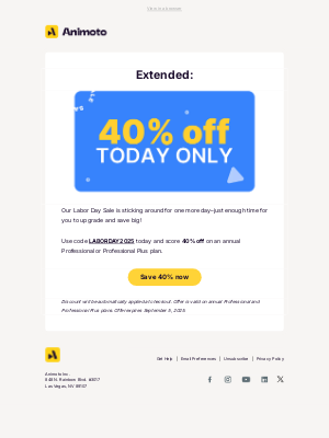 Animoto - You haven’t grabbed your 40% off yet!