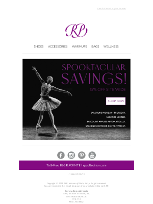 Russian Pointe - Enjoy 15% OFF Site Wide with RP's Spooktacular Savings Sale! 👻