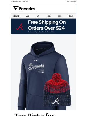 Fanatics - Freeze? Not in This Braves Gear!