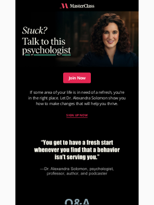 MasterClass - Start your midyear refresh with a noted therapist