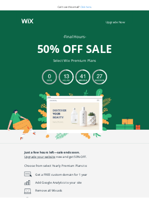 Wix - Last Chance—Save 50% with Wix