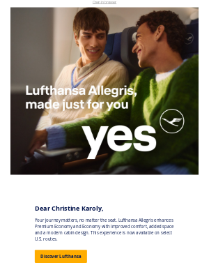 Lufthansa - Lufthansa Allegris Premium Economy and Economy, where smart comfort takes off