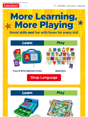 Lakeshore Learning - More Learning, More Playing!