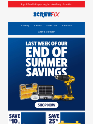 Last week of our end of Summer Savings!