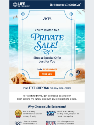 Life Extension - 📩 [Private Sale] You're Invited to Save!