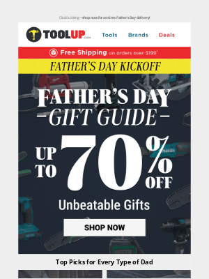 Toolup - Father's Day Gift Guide - Up to 70% Off