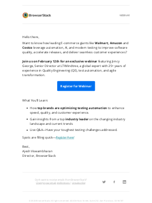 BrowserStack - Join my webinar to unlock testing strategies to improve software quality and speed