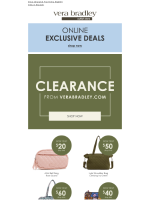 Vera Bradley - Clearance faves starting at $20!