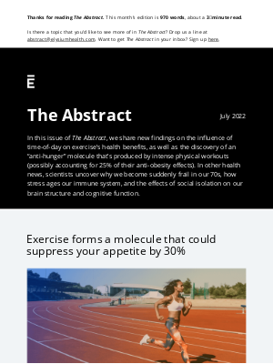 Elysium Health - The Abstract: Want to lose belly fat? The time you workout makes a difference.