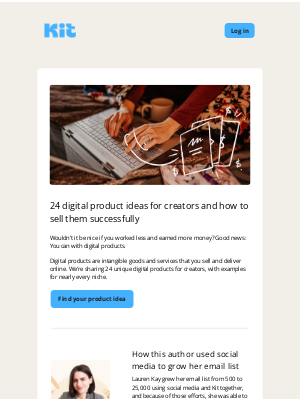 ConvertKit - 24 digital product ideas for creators and how to sell them successfully