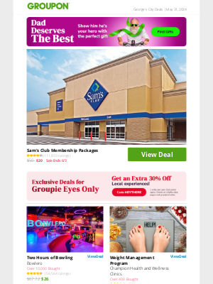 Groupon - Sam's Club Membership Packages