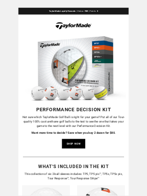 TaylorMade Golf - Golf Ball Performance Decision Kit
