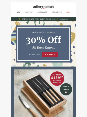 Cutlery and More - Enjoy 30% off Enso Steak Knives! 🥩🔪