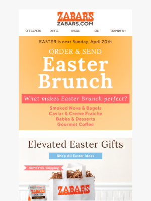 Zabar's - Don't miss out on Easter Gifts! Order Gifts, Dinners & Festive Collections!