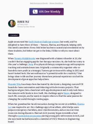 iOS Dev Weekly - iOS Dev Weekly – Issue 712