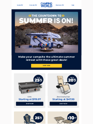 Camping World - Don’t miss these summer ready deals!