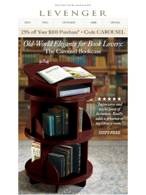 Levenger - The Book Carousel in Elegant Dark Cherry.