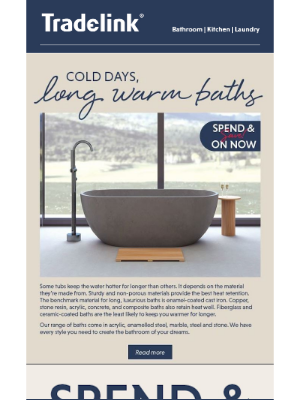 Tradelink (Australia) - Indulge in Winter Bliss: Enjoy a Long, Warm Bath and Save 🛁